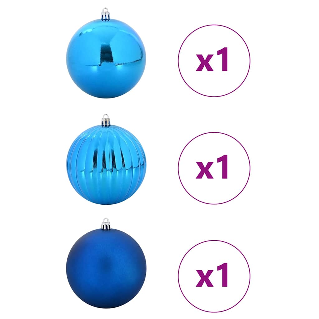 Vidaxl kerstbal set xxl 3 st blauw ø 25 cm kunststof
