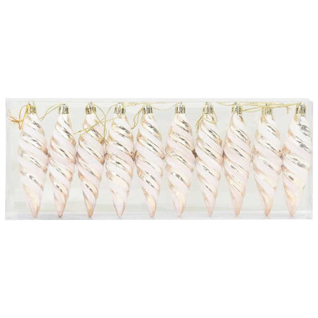 Vidaxl kerst spiralvorm bal 40 st champagne 3 x 11 cm kunststof