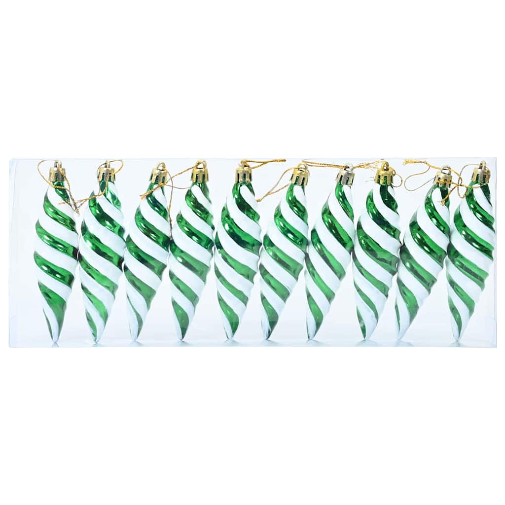 Vidaxl kerst spiralvorm bal 40 st groen 3 x 11 cm kunststof