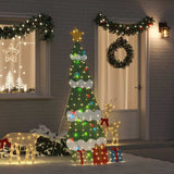 Vidaxl verlichte kerstboom met 3 cadeau dozen 2d warm wit meerkleurig
