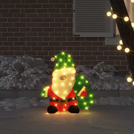 Vidaxl verlichte kerstman 60 led's warmwit 70 x 62 cm lurexfabric
