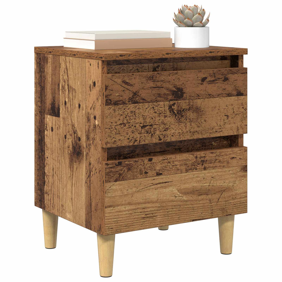 Vidaxl bedkast oud hout 40 x 35 x 50 cm bewerkt hout