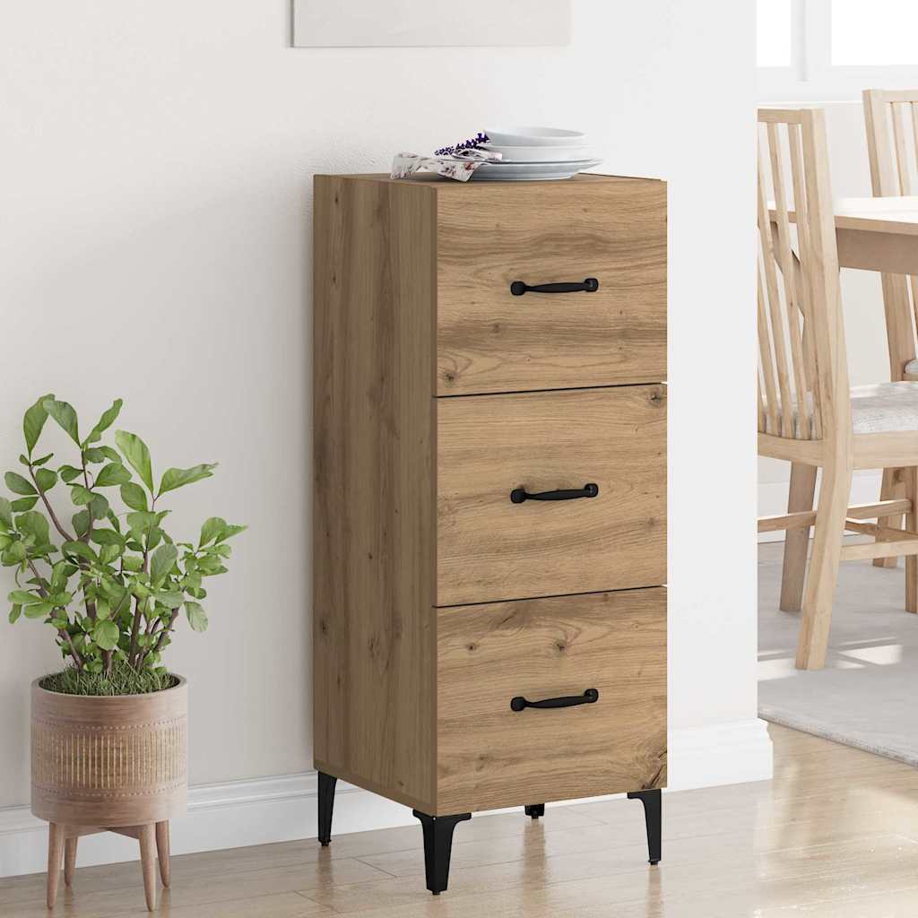 Vidaxl dressoir artisan eiken 34,5 x 34 x 90 cm bewerkt hout