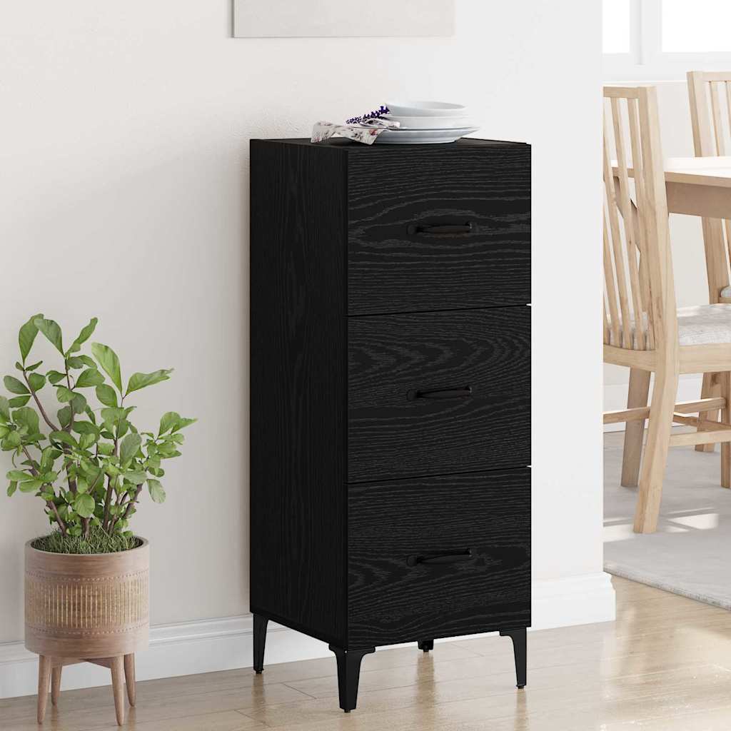 Vidaxl dressoir zwart eiken 34,5 x 34 x 90 cm bewerkt hout