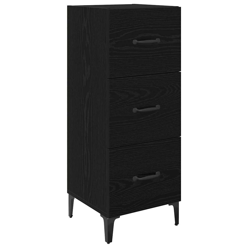Vidaxl dressoir zwart eiken 34,5 x 34 x 90 cm bewerkt hout