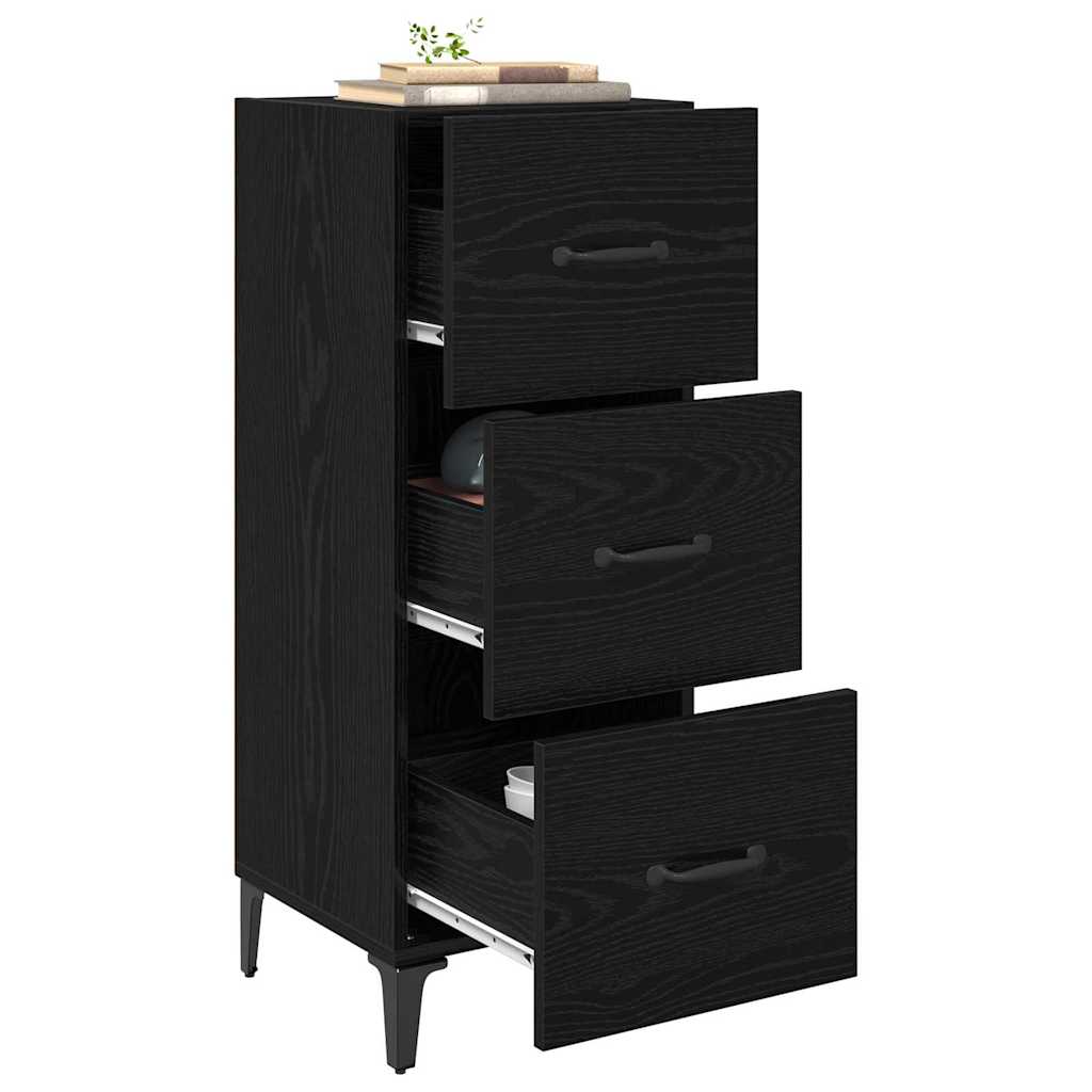 Vidaxl dressoir zwart eiken 34,5 x 34 x 90 cm bewerkt hout