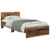 Vidaxl bedframe met hoofdeinde oud hout 100 x 200 cm bewerkt hout