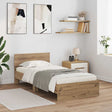 Vidaxl bedframe met hoofdeinde artisan eiken 100 x 200 cm bewerkt hout