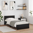 Vidaxl bedframe met hoofdeinde zwart eiken 100 x 200 cm bewerkt hout