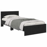 Vidaxl bedframe met hoofdeinde zwart eiken 100 x 200 cm bewerkt hout