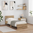 Vidaxl bedframe met hoofdeinde artisan eiken 75 x 190 cm bewerkt hout