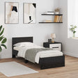 Vidaxl bedframe met hoofdeinde zwart eiken 75 x 190 cm bewerkt hout