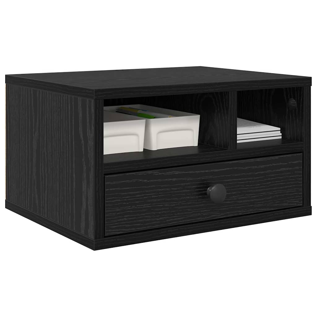 Vidaxl printerstand zwart eiken 40 x 32 x 24 cm bewerkt hout