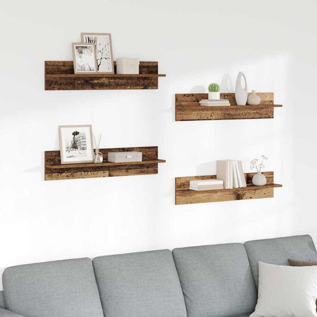 Vidaxl wandplanken 4 st oud hout 80 x 11,5 x 18 cm bewerkt hout