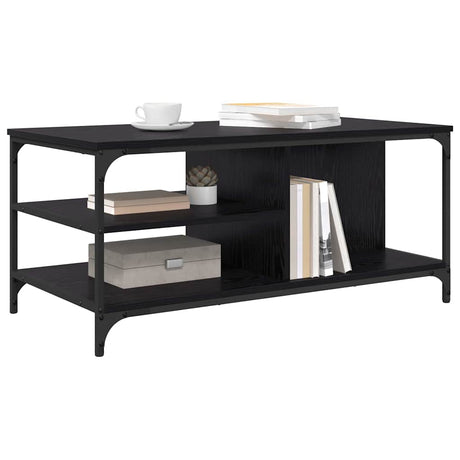 Vidaxl salontafel zwart eiken 100 x 50 x 45 cm bewerkt hout