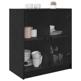 Vidaxl bijzetkast zwart eiken 68 x 37 x 75,5 cm bewerkt hout