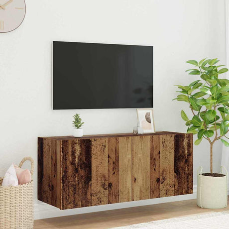 Vidaxl tv wandkast oud hout bewerkt hout