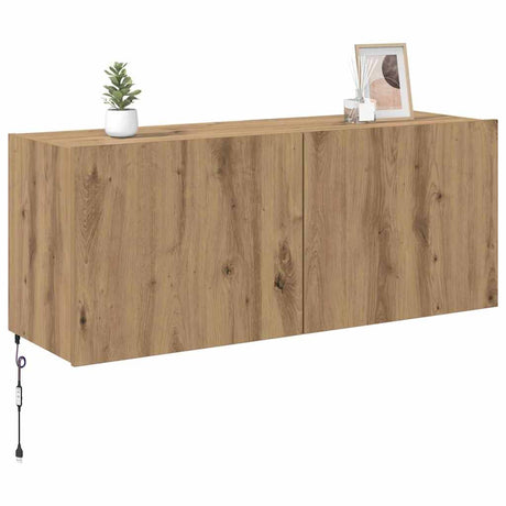 Vidaxl tv wandkast artisan eiken bewerkt hout