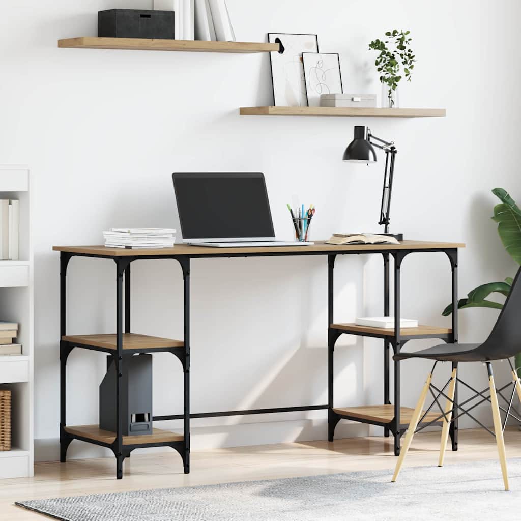 Vidaxl bureau artisan eiken bewerkt hout 140 x 50 x 75 cm