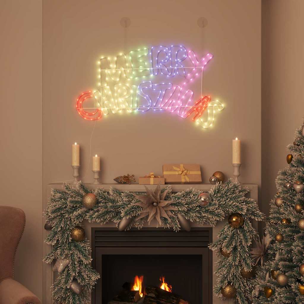 Vidaxl kerstbord 240 led's multikleur 99,5 x 54 cm pvc