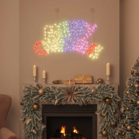 Vidaxl kerstbord 240 led's multikleur 99,5 x 54 cm pvc