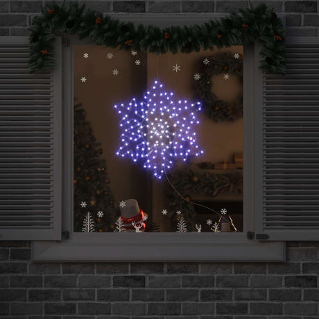 Vidaxl kerstsneeuwvlok 156 led's blauw 55,5 x 55,5 x 0,75cm pvc