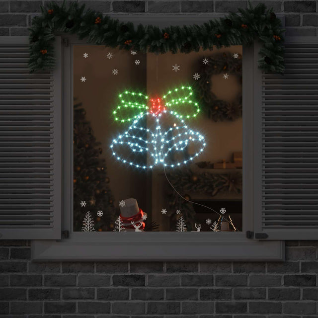 Vidaxl kerstbel 144 led's multikleur 57 x 47,5 cm pvc