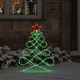 Vidaxl kerstboomvormige lamp 144 led's multikleur 78 x 58 cm pvc