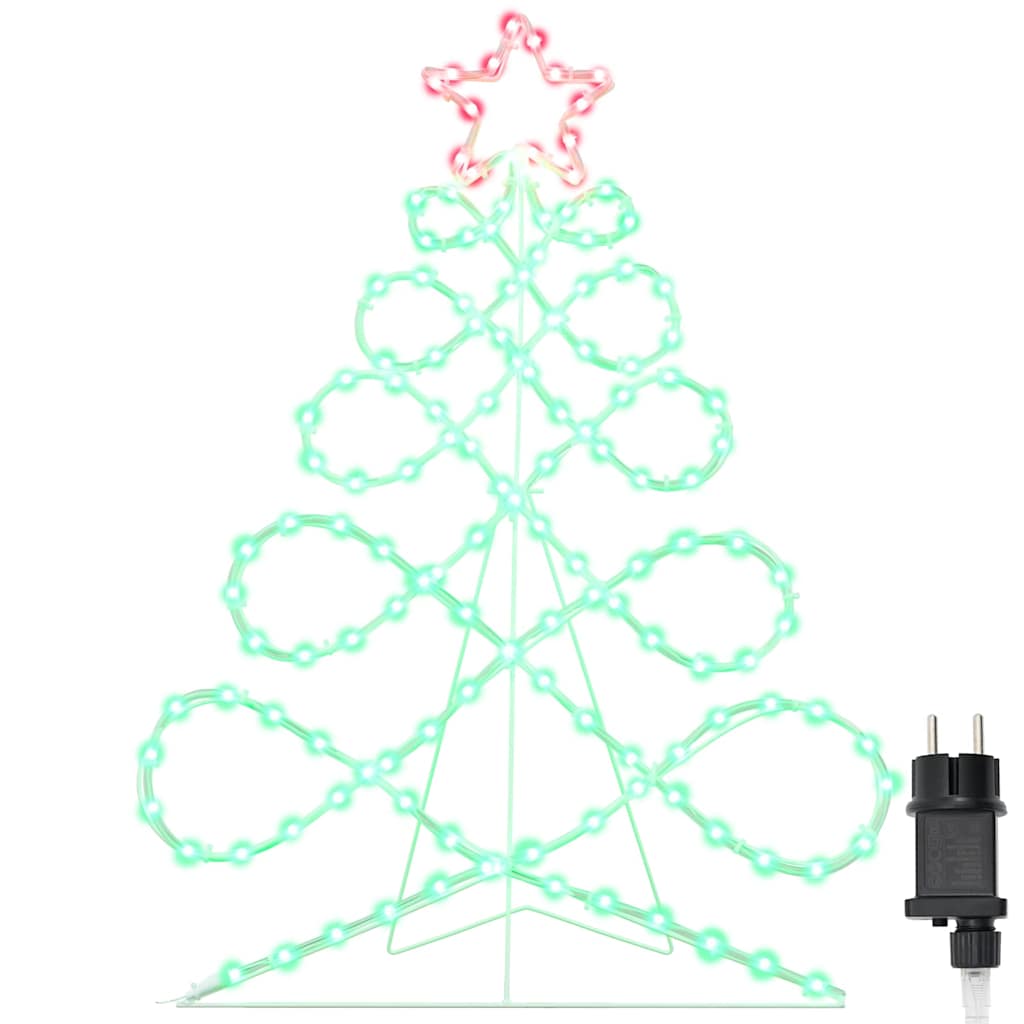 Vidaxl kerstboomvormige lamp 144 led's multikleur 78 x 58 cm pvc