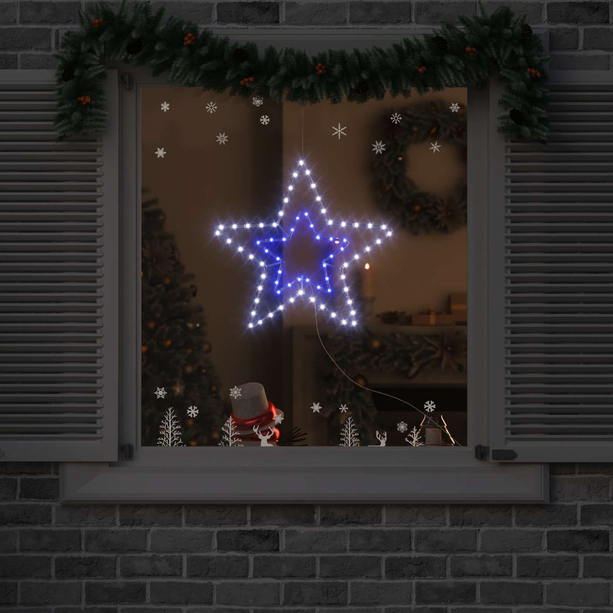 Vidaxl kerstster 72 led's koud wit 51,5 x 50 x 0,65 cm ijzer