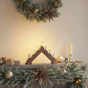 Vidaxl kerst kaars brug 7 led's warmwit 39.5 x 5 x 29 cm