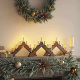 Vidaxl kerst kaars brug 3 st 7 led's warmwit 39.5 x 5 x 29 cm