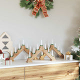Vidaxl kerst kaars brug 3 st 7 led's warmwit 39.5 x 5 x 29 cm