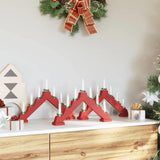 Vidaxl kerst kaars brug 3 st 7 led's warmwit 39.5 x 5 x 29 cm
