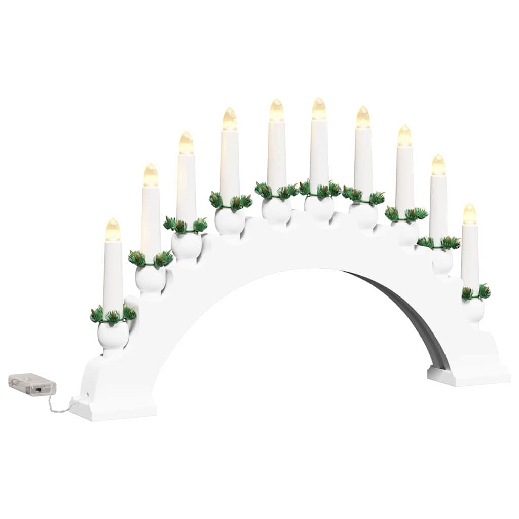 Vidaxl kerst kaarsenboog met 10 led kaarsen led's warmwit