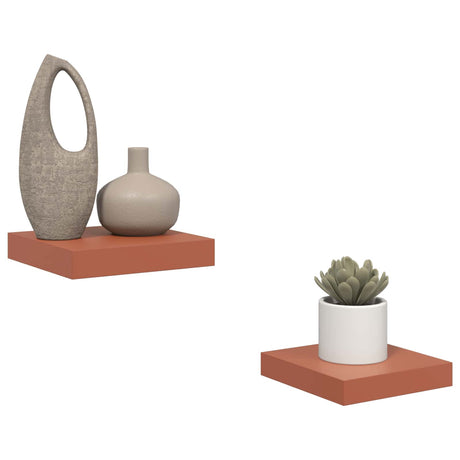 Vidaxl wandplank 2 st rood 23 x 23,5 x 3,8 cm bewerkt hout