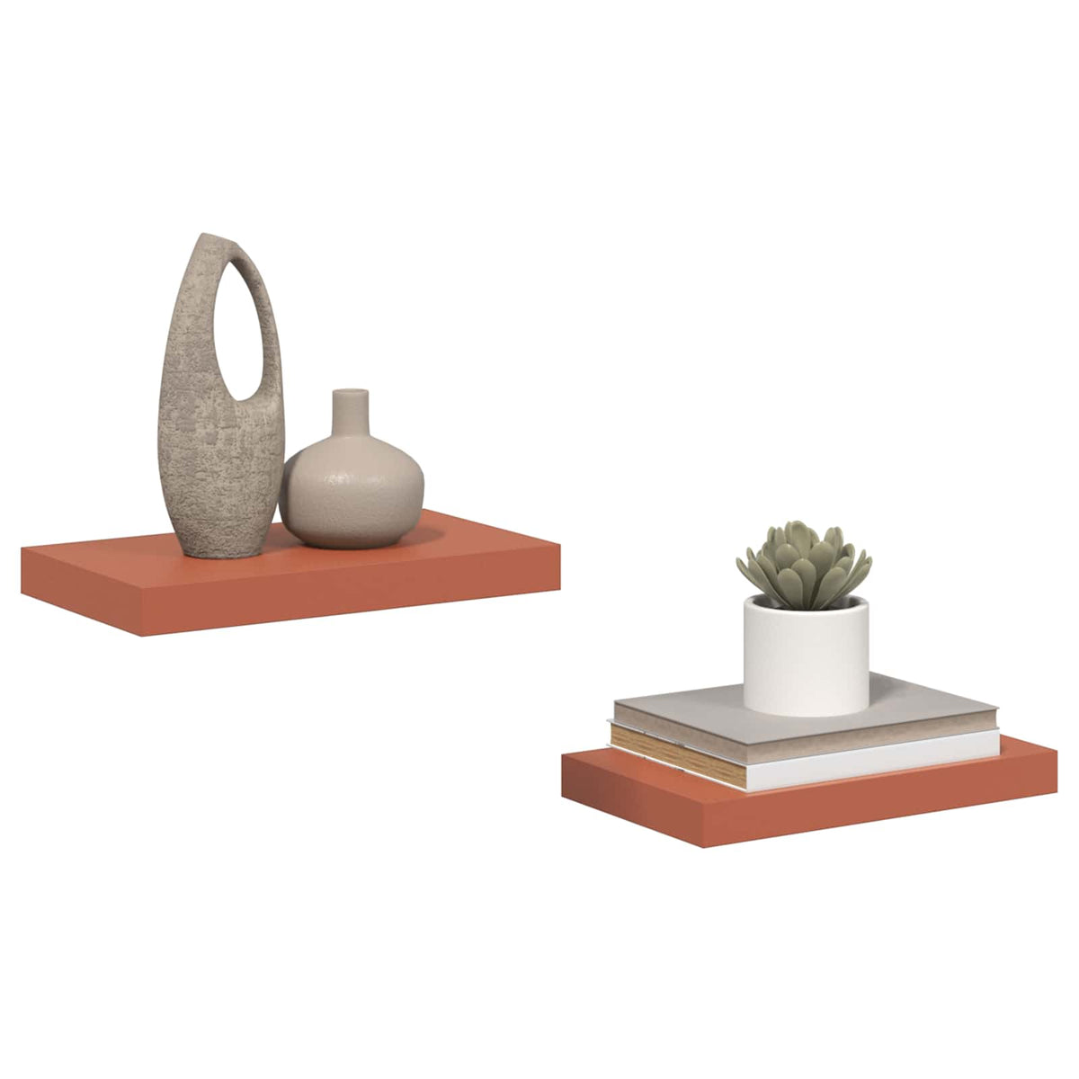 Vidaxl wandplank 2 st rood 40 x 23,5 x 3,8 cm bewerkt hout