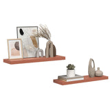 Vidaxl wandplank 2 st rood 80 x 23,5 x 3,8 cm bewerkt hout