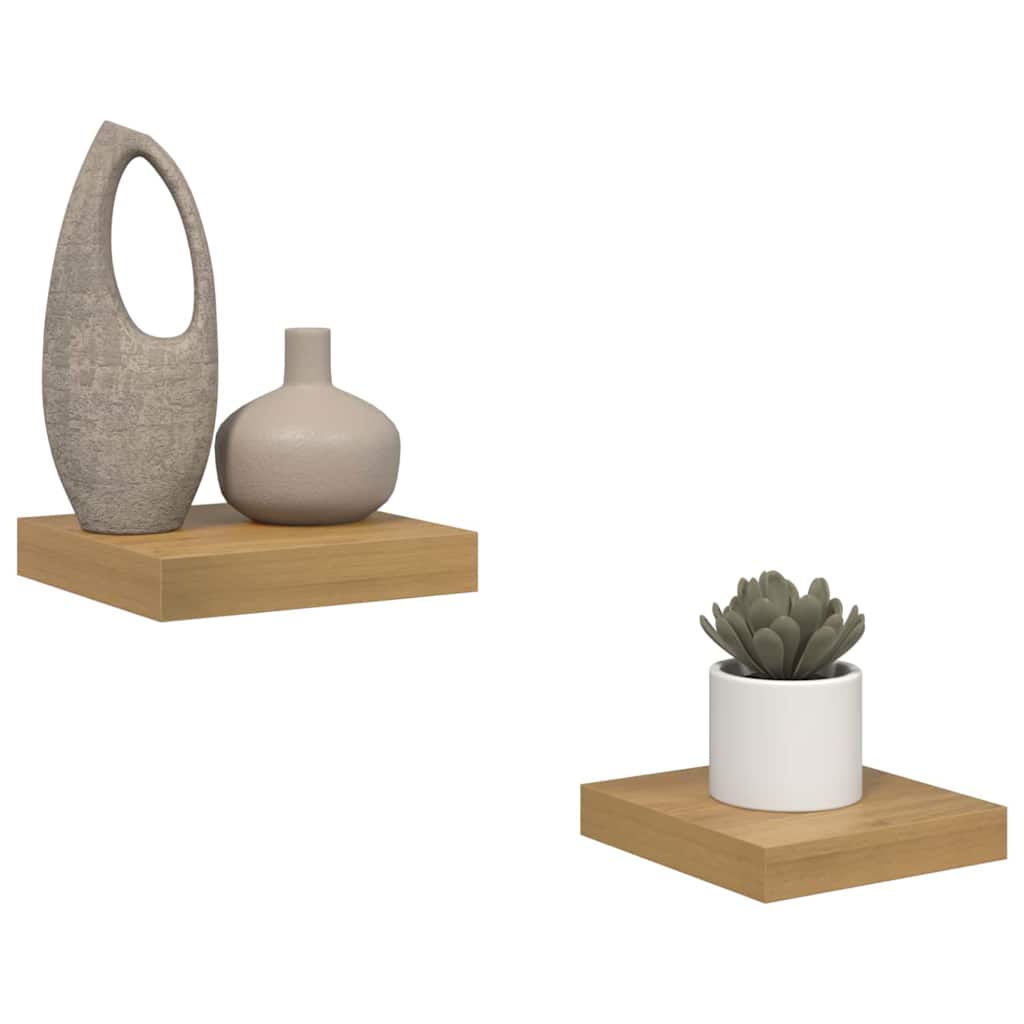 Vidaxl wandplank 2 st bruin 23 x 23,5 x 3,8 cm bewerkt hout