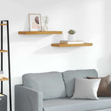 Vidaxl wandplank 2 st bruin 60 x 23,5 x 3,8 cm bewerkt hout