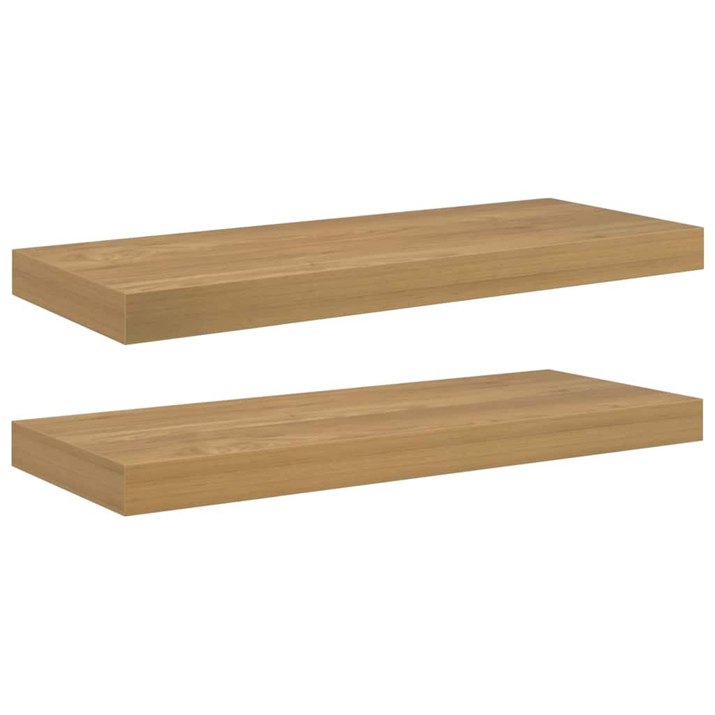 Vidaxl wandplank 2 st bruin 60 x 23,5 x 3,8 cm bewerkt hout