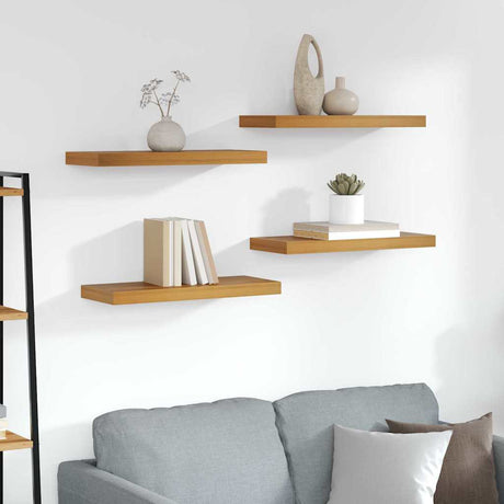 Vidaxl wandplank 4 st bruin 60 x 23,5 x 3,8 cm bewerkt hout