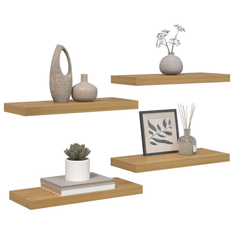 Vidaxl wandplank 4 st bruin 60 x 23,5 x 3,8 cm bewerkt hout