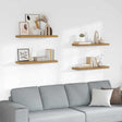 Vidaxl wandplank 4 st bruin 90 x 23,5 x 3,8 cm bewerkt hout