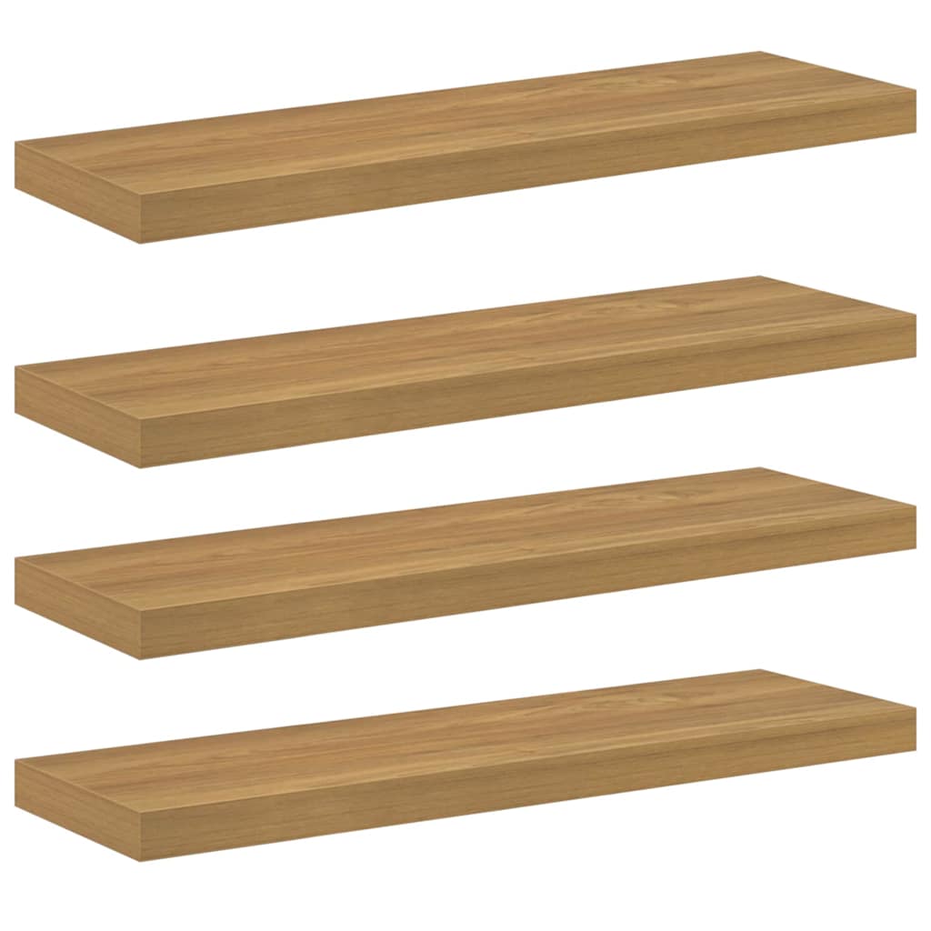 Vidaxl wandplank 4 st bruin 90 x 23,5 x 3,8 cm bewerkt hout