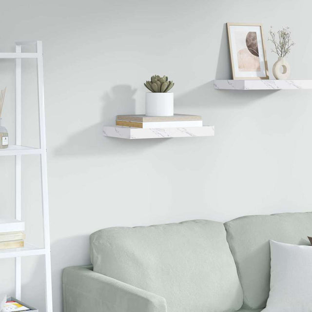 Vidaxl wandplank muurmontage wit marmer 40 x 23,5 x 3,8 cm