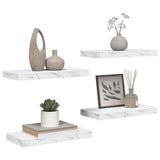 Vidaxl wandplank 4 st wit marmer 50 x 23,5 x 3,8 cm bewerkt hout