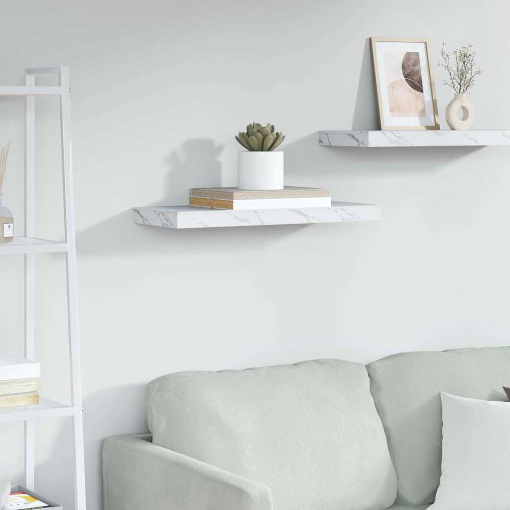 Vidaxl wandplank muurmontage wit marmer 60 x 23,5 x 3,8 cm