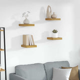 Vidaxl wandplank 4 st beige 23 x 23,5 x 3,8 cm bewerkt hout