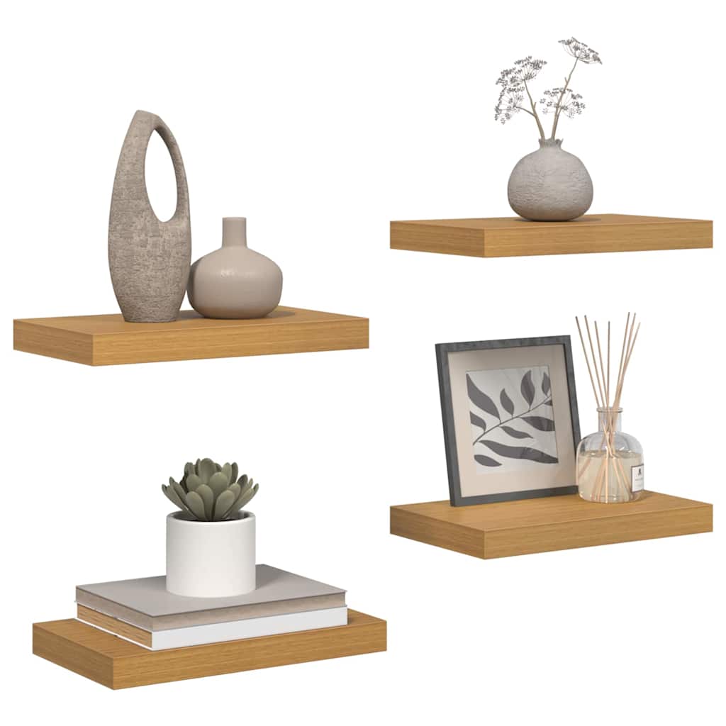 Vidaxl wandplank 4 st beige 40 x 23,5 x 3,8 cm bewerkt hout
